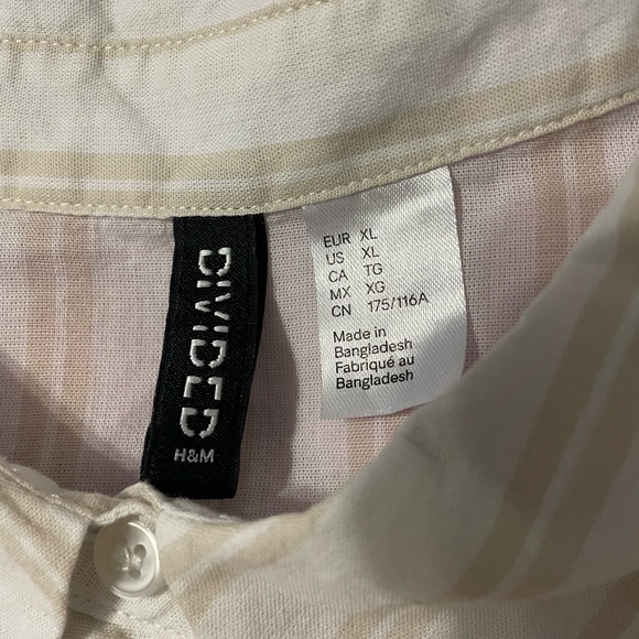 H&M XL Cropped Striped Button-Up - Picture 2 of 3